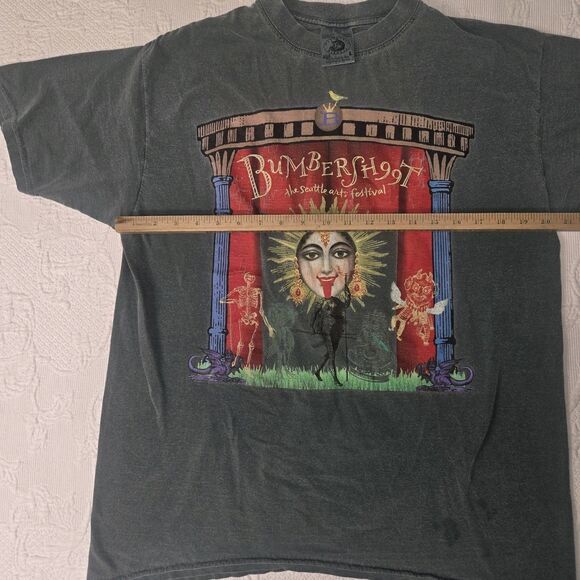 Vintage Bumbershoot 1999 Seattle Arts Festival Shirt Gray Crew Neck Late 90s - Picture 9 of 10